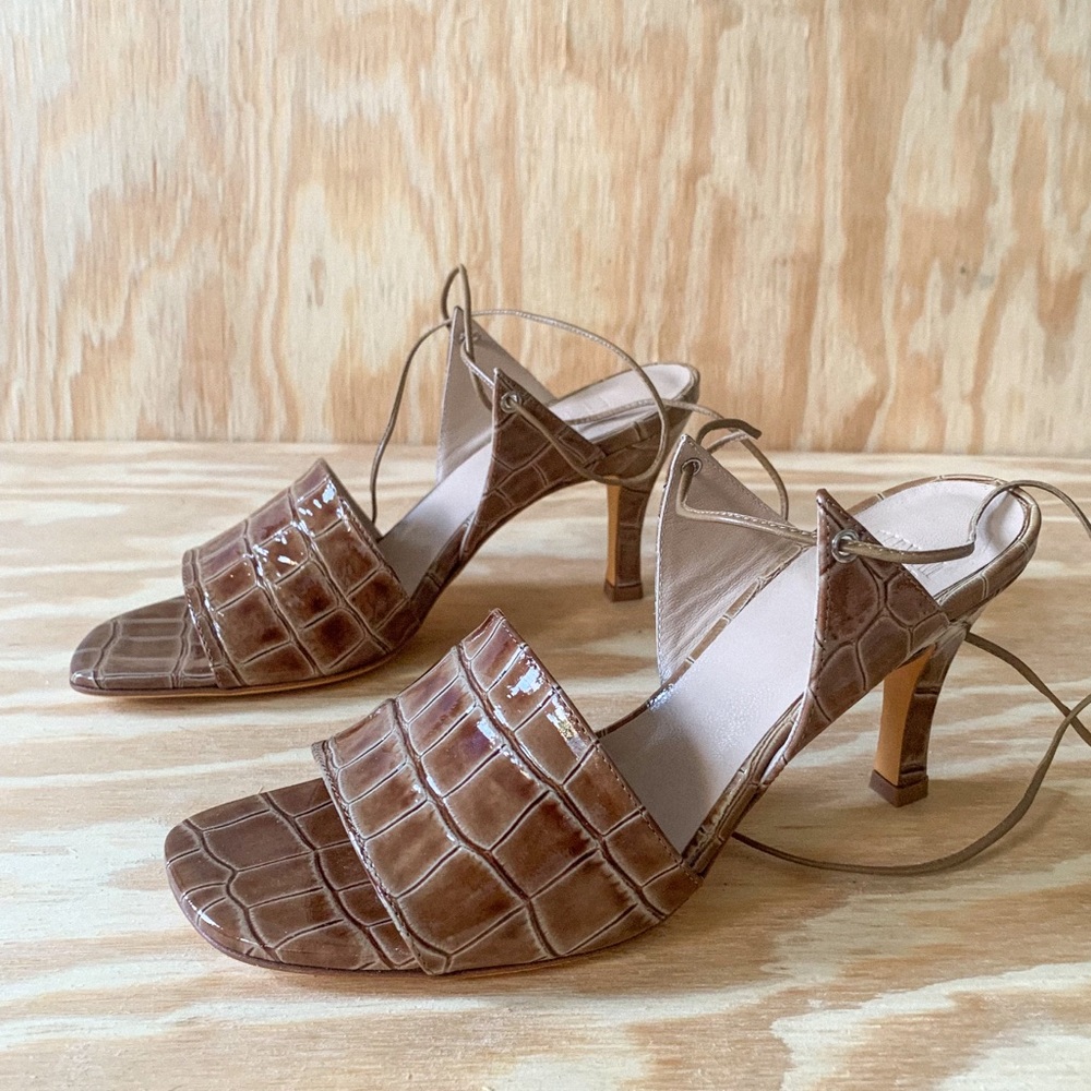 Maryam Nassir Zadeh Lark sandal in desert croc.